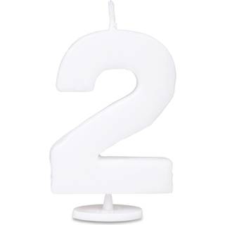 Hvid Fødselsdagslys inkl. holder - Nr. 2, Städter