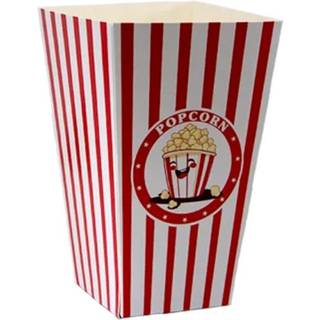 250 stk. Popcornbægre Retro rød/hvid 1,9L - Perfekte til Events & Biografoplevelser