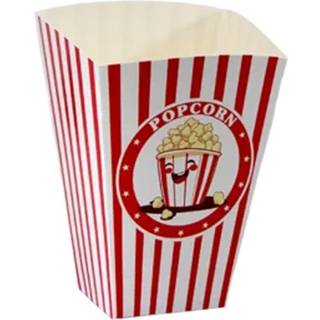 20 stk. Popcornbægre Retro rød/hvid 0,9L - Perfekt til Events & Biografoplevelser