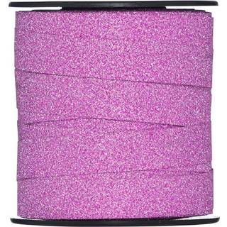 Gavebånd 25 meter på rulle, 1 cm bredt – glitter rosa