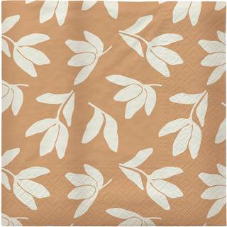 Broste Copenhagen Herbert papirservietter 33x33 cm 20-pak Cinnamon sand-off white