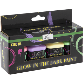 Nassau Glow in the dark acrylic paint 4x60ml