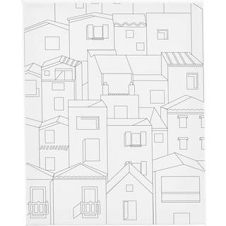Malerlærred med print - By, 24x30 cm, 1,6 cm tykkelse