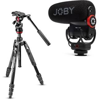 Manfrotto Befree Advanced Live Twist aluminum tripod with fluid video head + Joby Wavo PLUS