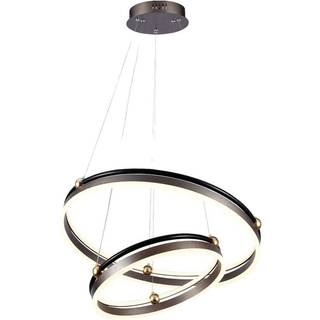 50W LED Hængelampe - Dobbeltring, 3000K, Kaffe, hus - Kulør : Varm