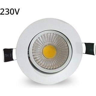 LEDlife 3W indbygningsspot - Hul: Ø7-8 cm, Mål: Ø8,5 cm, hvid kant, dæmpbar, 230V - Dæmpbar : Dæmpbar, Kulør : Varm
