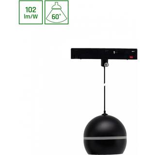 System Skift Basic - Globe P Ring Kugle Lampenedhæng, 90mm, 10W, 2700K, Sort - Dæmpbar : Ikke dæmpbar, Kulør : Varm