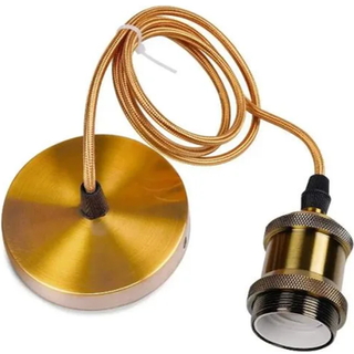 Lampefatning & roset, Designer - Antik bronze, 150cm ledning, E27