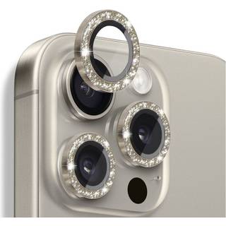 NORTHJO Kameralinsebeskyttelse med Glitter til iPhone 16 Pro / 16 Pro Max, Hærdet Glas