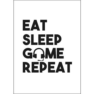 Gamer, Eat Sleep Game Repeat - 50x70 cm