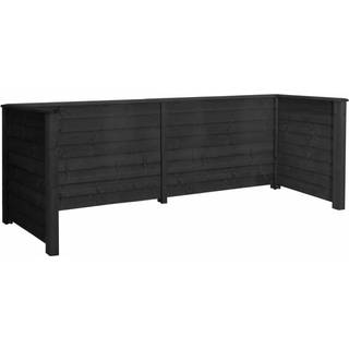 PLUS Klink Profil renovationsskjul med træstolper til nedgravning, sort/nåletræ - 108 x 97 x 377 cm