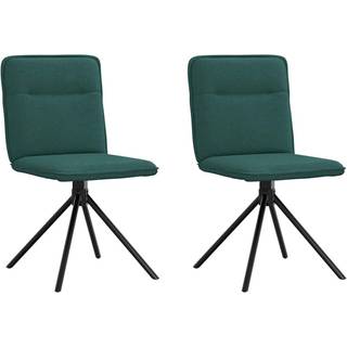 spisebordsstole 2 stk. stof mørkegrøn