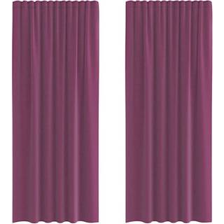 Voile-Gardiner Med Øskner Lilla - med løkker / 140 x 245 cm