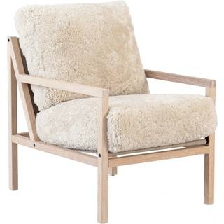 Jonas Ihreborn Seventy Five Wood Lænestol Hvidpigmenteret Eg / - Lænestole Fåreskind Moonlight - SEFFEWLFML