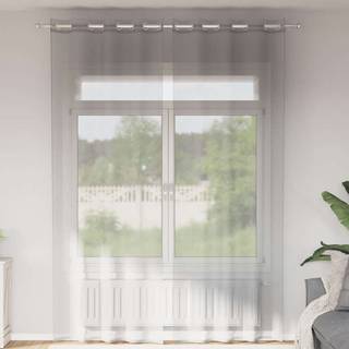 Voile-Gardiner Med Øskner Lysegrå - med øjeringe / 140 x 260 cm