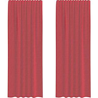 voile-gardiner med løkker 2 stk. 140x260 cm vinrød