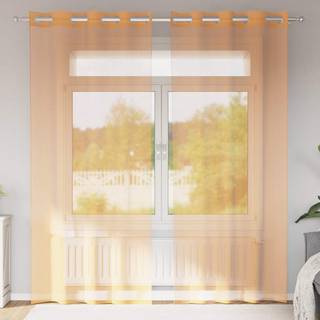 voile-gardiner med øskner 2 stk. terrakotta