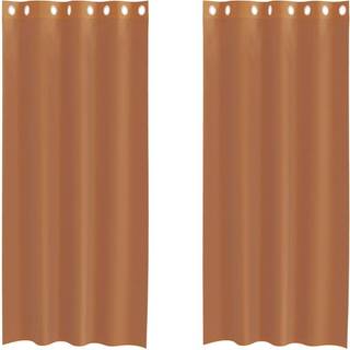 Voile-Gardiner Med Øskner Terrakotta - med øjeringe / 140 x 225 cm