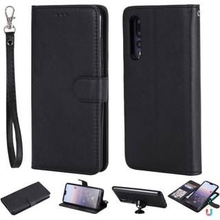Huawei P20 Pro aftageligt læder flip etui - Sort