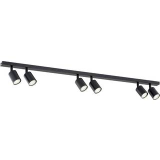 Loftlampe Flash, sort, 6 lyskilder, metal