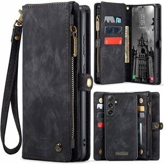 Samsung Galaxy S24 FE Caseme 008 2-i-1 Multifunktionel Pung - Sort