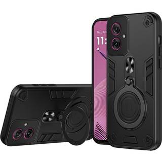 Motorola Moto G55 - EIDERWOOD Hybrid Håndværker Cover m. Roterende Kickstand - Sort