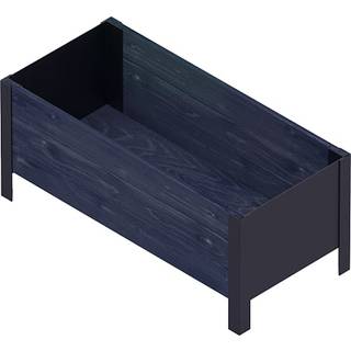 Upyard ModernBox Low højbed, sort, 32 x 36 x 78 cm