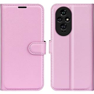 EIDERWOOD Honor 200 5G Cover med Kortholder – Litchi Tekstur Kunstlæder Flip Cover - Pink