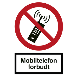 Mobiltelefon forbudt - Plast - 148 x 105 mm