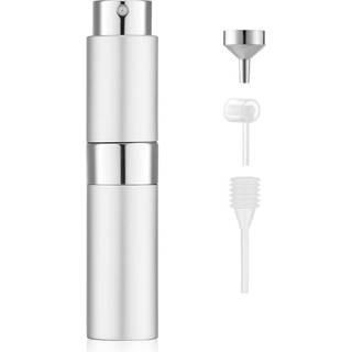 Genopfyldelig parfume sprayflaske glasflaske legeringsskal 8 ml Sølv