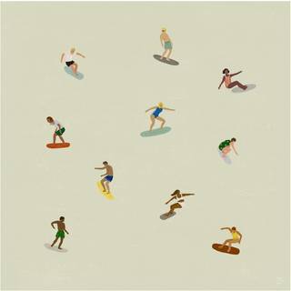 Fine Little Day Surfers plakat Beige, 40x40 cm