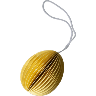 DBKD Ovoid påskeophæng papir 7 cm Yellow