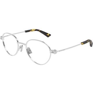 Bottega Veneta Unisex Bottega Veneta BV1382O 004 Optiske stel Metal Sølv Transparent Rund