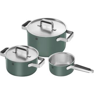 Zwilling Pure grydesæt 3 dele + 2 låg, rustfrit stål, grøn