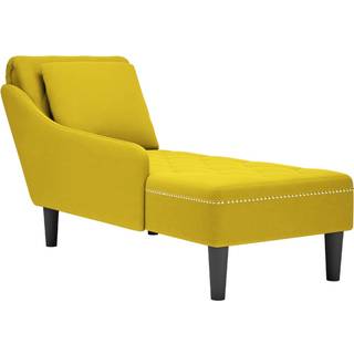 chaiselong med pude og højre armlæn fløjl gul