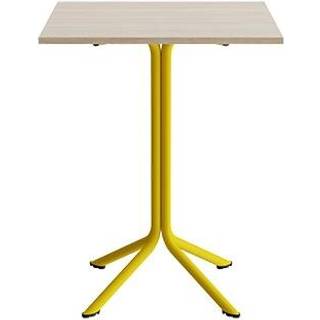 Bord Atlas 1133 700x700x900mm, Hvidpigmenteret eg med gult understel
