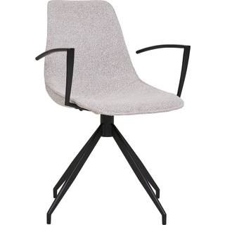 Monaco Spisebordsstol - Spisebordsstol, Drejefod, Armlæn, Bouclé, Sand Med Sorte Ben, Hn1267 Sæt af 2 stk.