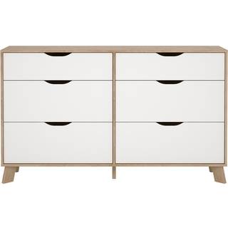 Ikast Dobbelt kommode 6 skuffer - Jackson Hickory Hvid