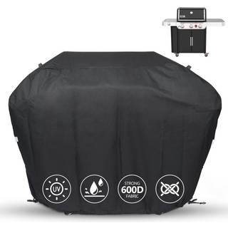 Qulimetal 63 tommer grillomslag til Weber Genesis 300 -serien og ny 2022 Genesis 300 Grill Heavy Duty Watertaf Fade Resistent Outdoor BBQ Grill C