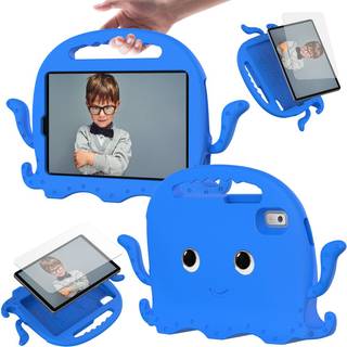 Lenovo Tab M9 Børne Bagside Cover m. Skulderstrop & Håndholder - Blæksprutte - Blå