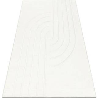 CURVY hvidt 11 Curves vaskbart tæppe, struktureret, præget, plys 80x150 cm