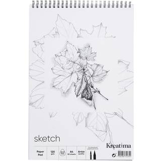 Kreatima Sketch spiralbundet tegneblok A4 – 210×297 mm, 50 ark, 120 g/m²