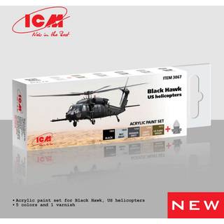 Acrylic Paint Set for Black Hawk. US helicopters  6 x12 ml