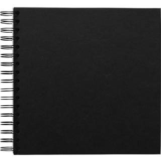 Fotoalbum med spiralryg, 22×22 cm, sort, 25 sorte ark, 225 g/m²