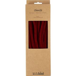 Mørk Røde Chenille Piberensere - 30 cm, 50 stk.