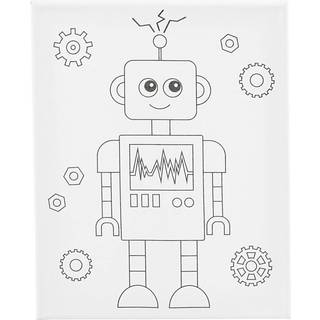 Malerlærred med Robot Print, 24x30 cm