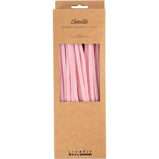 Chenille, L: 30 cm, tykkelse 6 mm, rosa, 50 stk./ 1 pk.