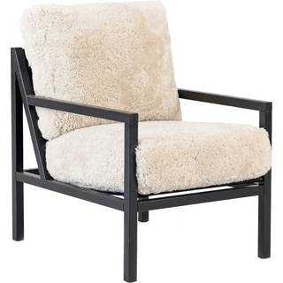 Jonas Ihreborn Seventy Five Wood Lænestol Sort Eg / - Lænestole Fåreskind Moonlight - SEFFESSFML