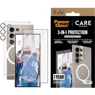 CARE by PanzerGlass Samsung Galaxy S25 Ultra 3-i-1 FLAGSHIP Bundle - Cover / Skærmbeskyttelse (UWF) / Kamerabeskyttelse - Gennemsigtig