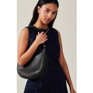 Accessorize Accessorize Black Leather Scoop Shoulder Bag